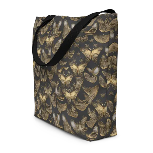 Gilded Moth on a Large Tote Bag W/ Pocket