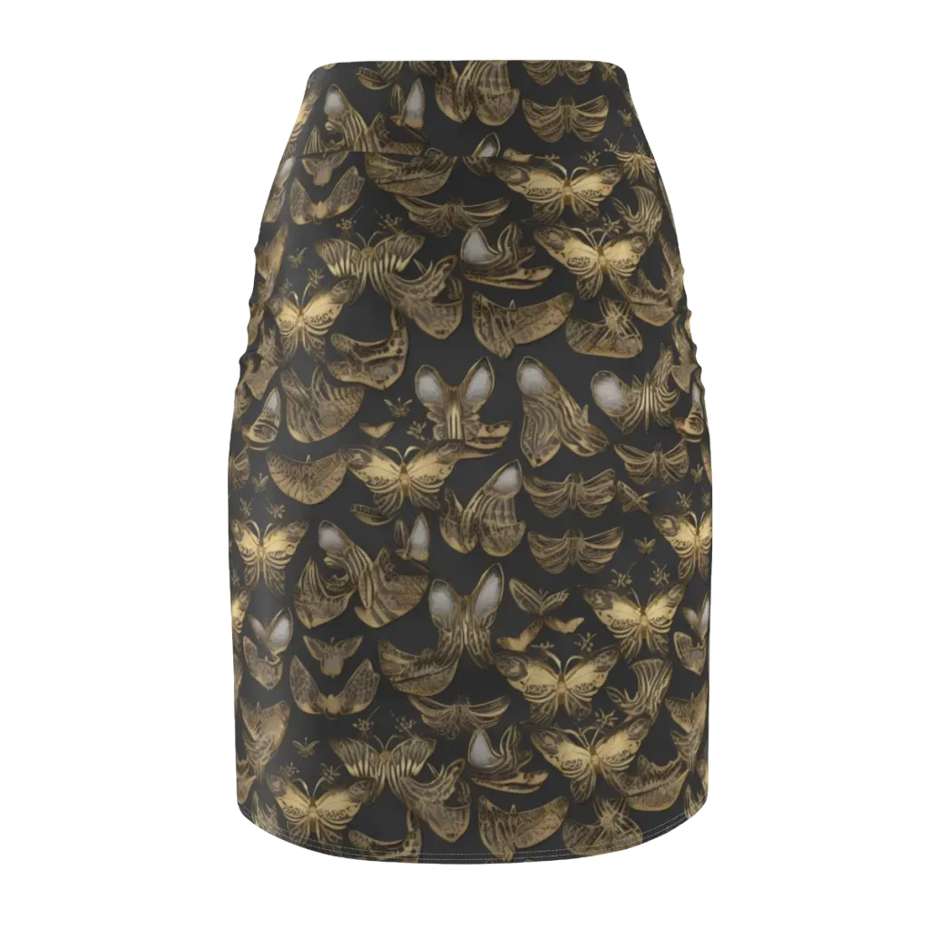 Gilded Moth on Pencil Skirt — Back