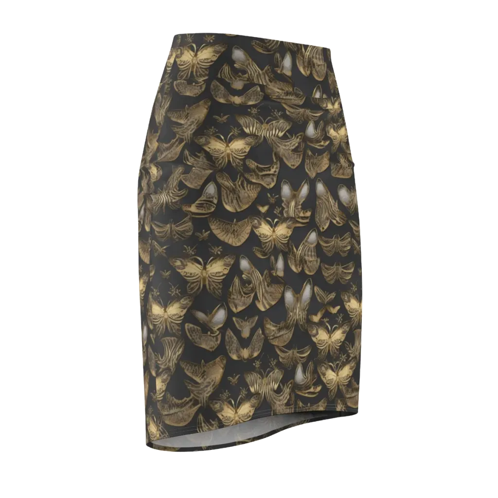 Gilded Moth on Pencil Skirt — Front Side