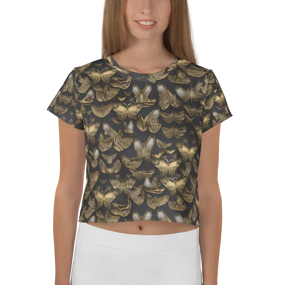 Gilded Moth on Crop Tee — Front