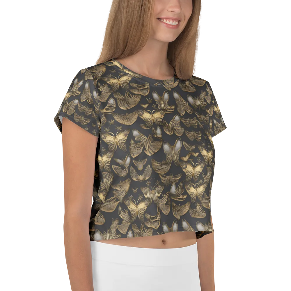 Gilded Moth on Crop Tee — Right