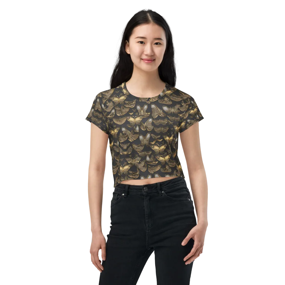 Gilded Moth on Crop Tee — Front