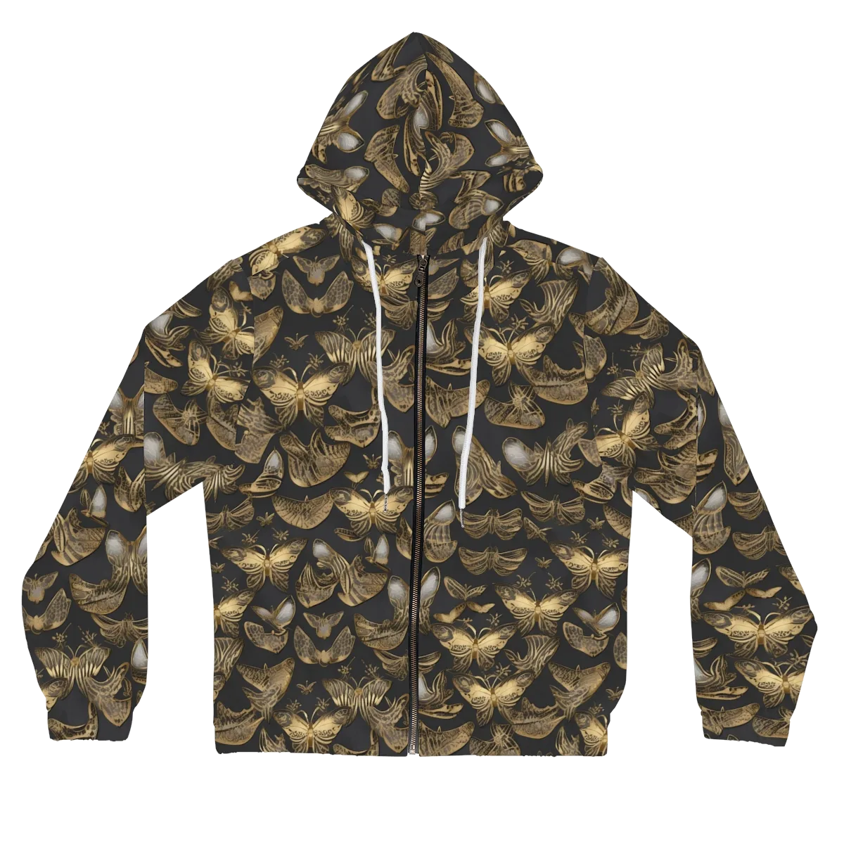 Gilded Moth on Women's Full-Zip Hoodie — Front