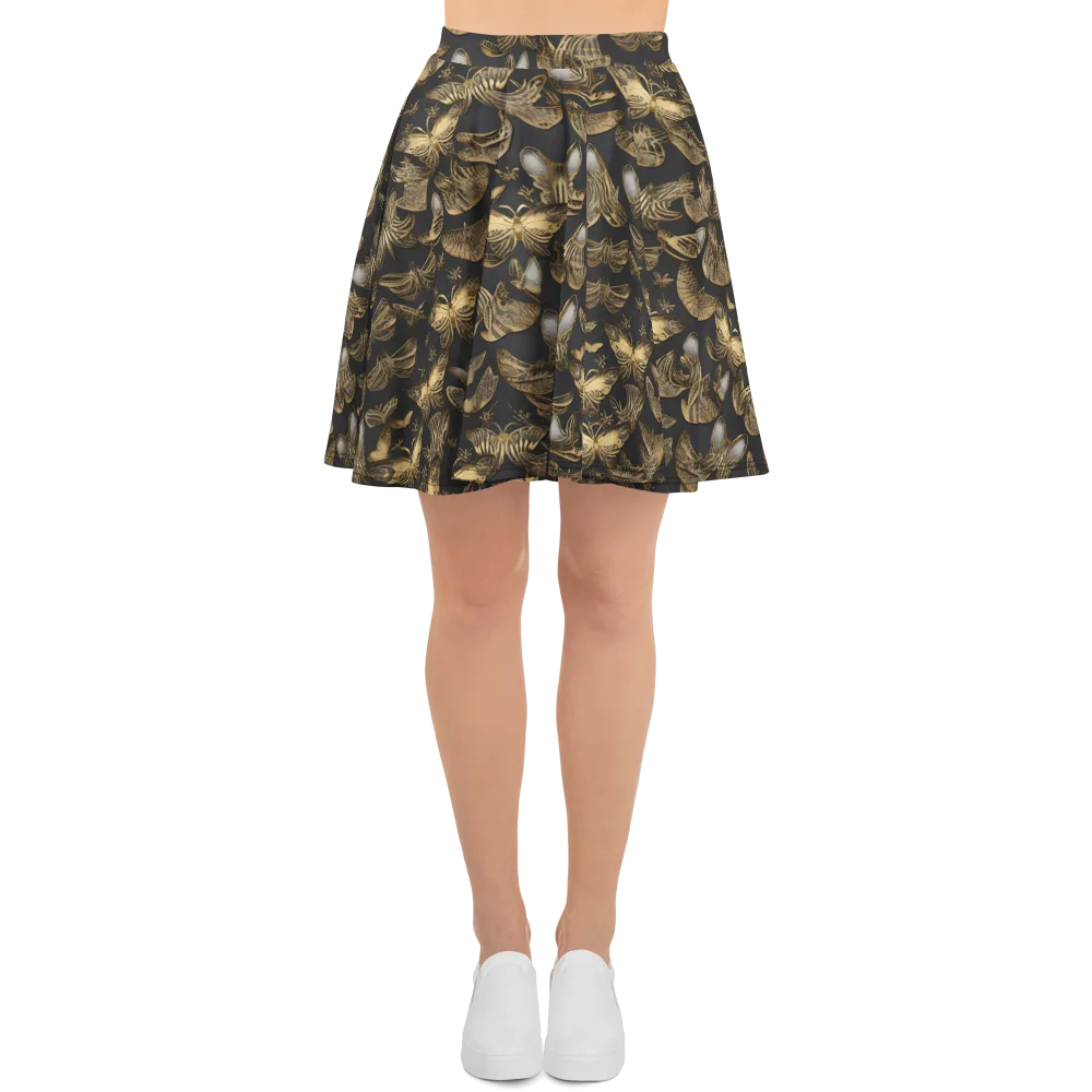 Gilded Moth on Skater Skirt — Front