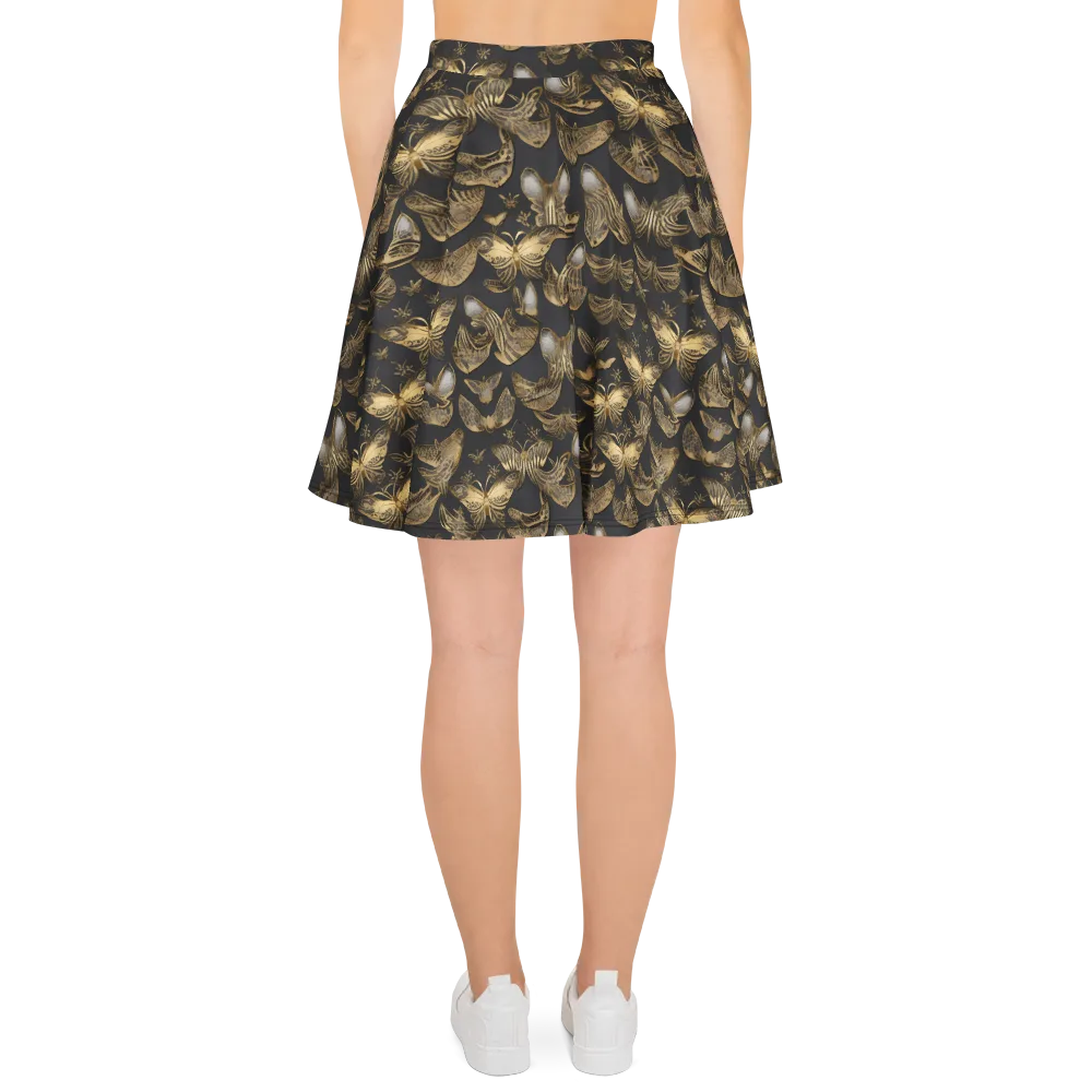 Gilded Moth on Skater Skirt — Back