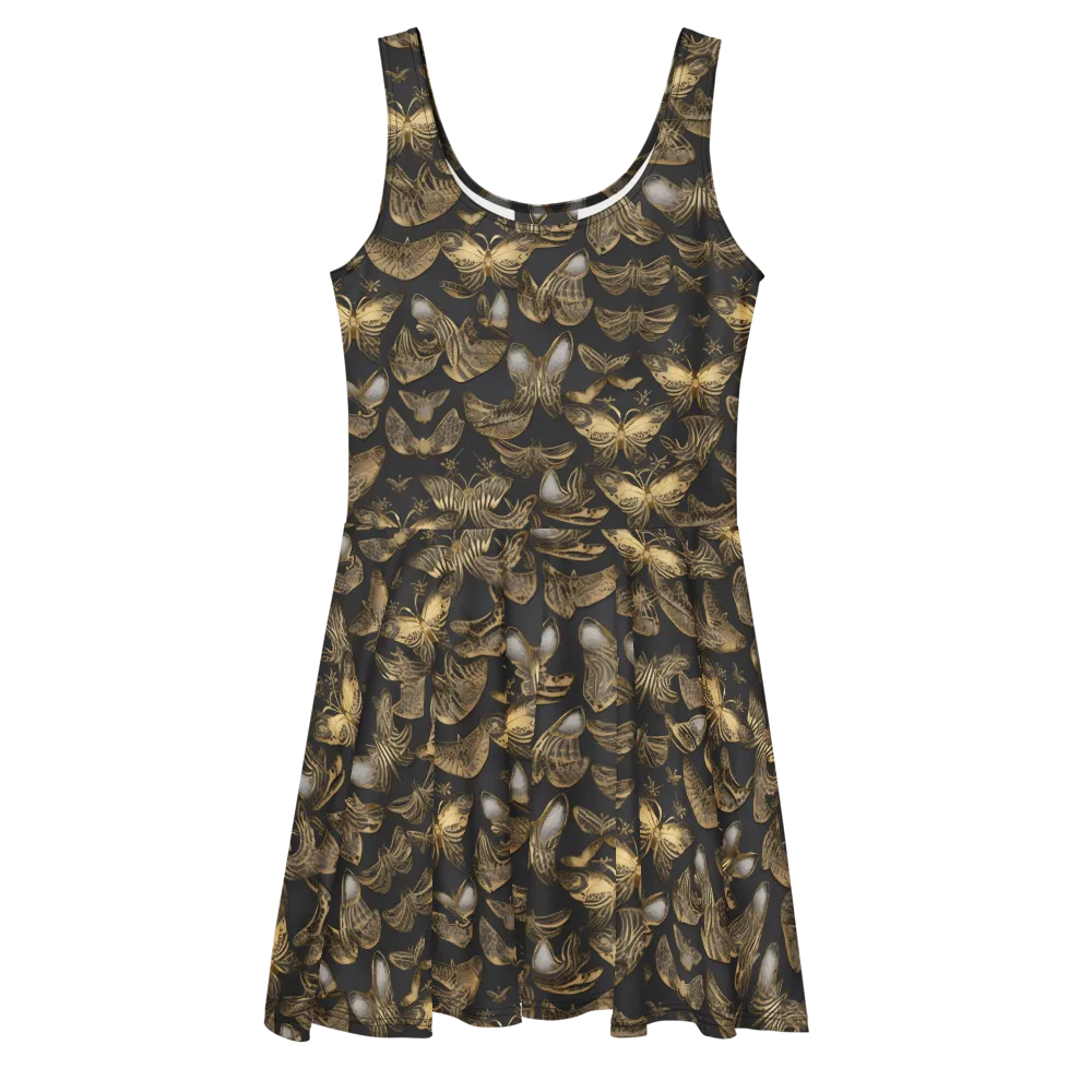 Gilded Moth on Skater Dress — Front