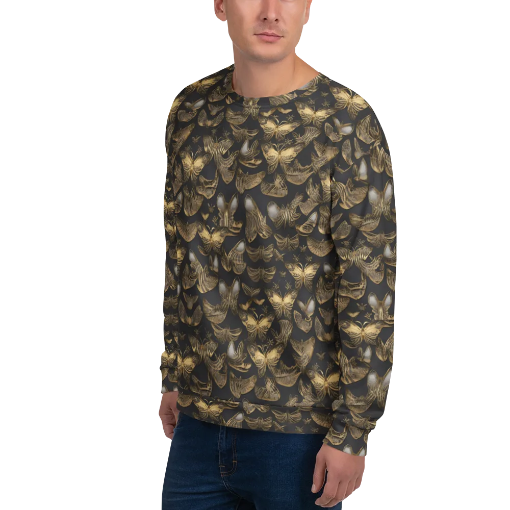 Gilded Moth on Sweatshirt — Left Front