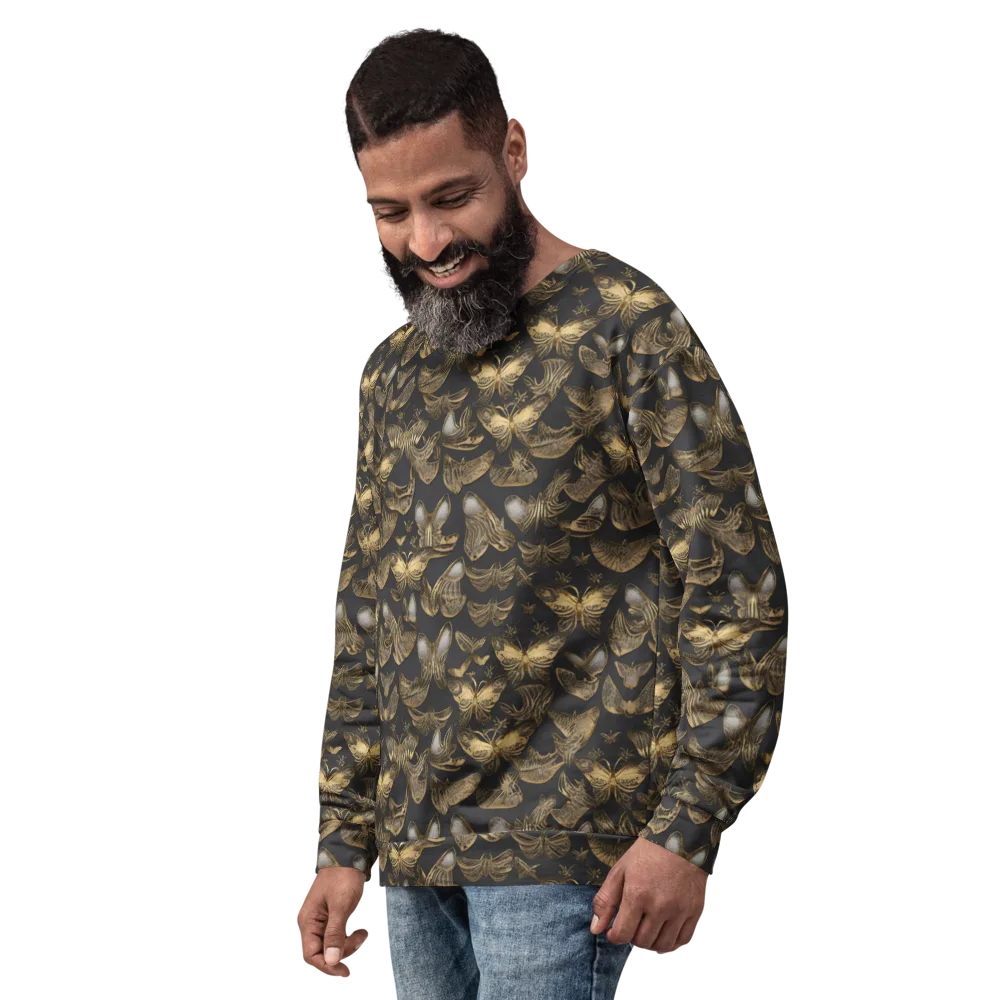 Gilded Moth on Sweatshirt — Left Front