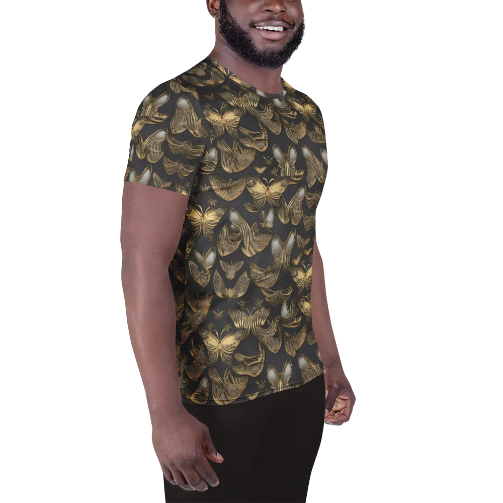 Gilded Moth on Men's Athletic T-Shirt — Right