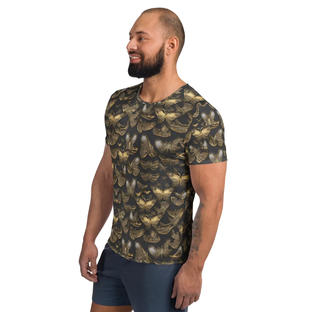 Gilded Moth on Men's Athletic T-Shirt — Left