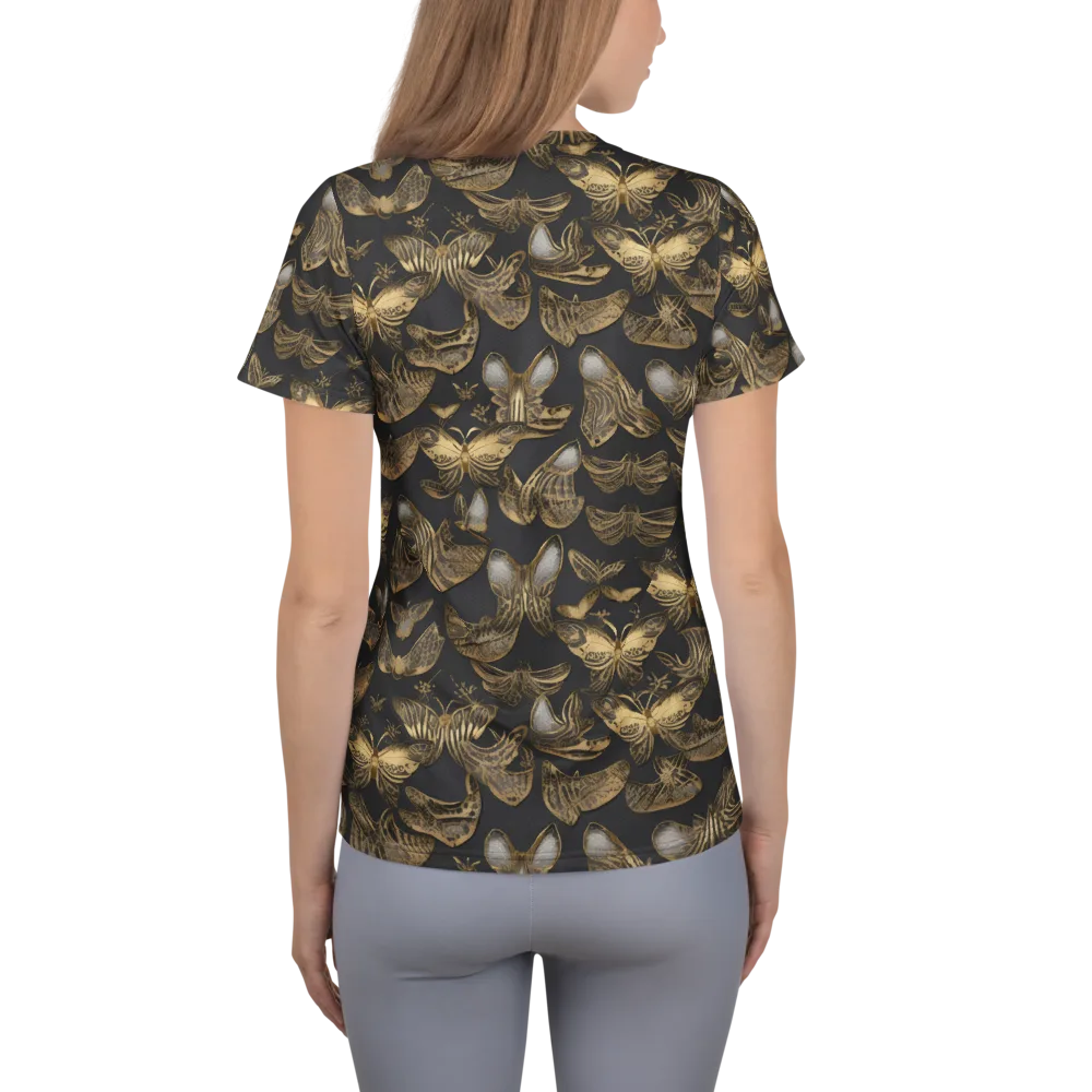 Gilded Moth on Women's Athletic T-Shirt — Back