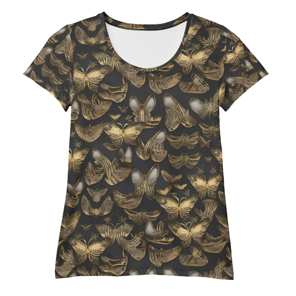 Gilded Moth on Women's Athletic T-Shirt — Front
