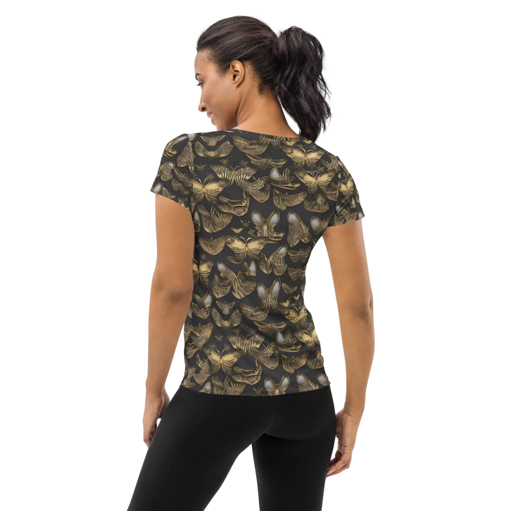 Gilded Moth on Women's Athletic T-Shirt — Back