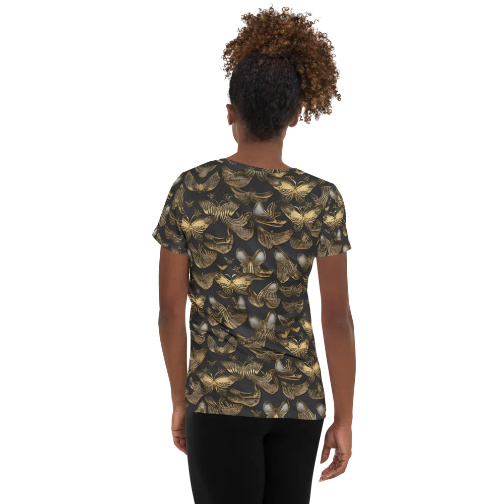 Gilded Moth on Women's Athletic T-Shirt — Back