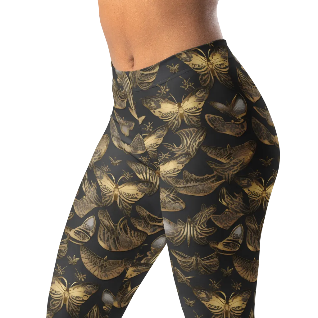Gilded Moth on Leggings — Left Front