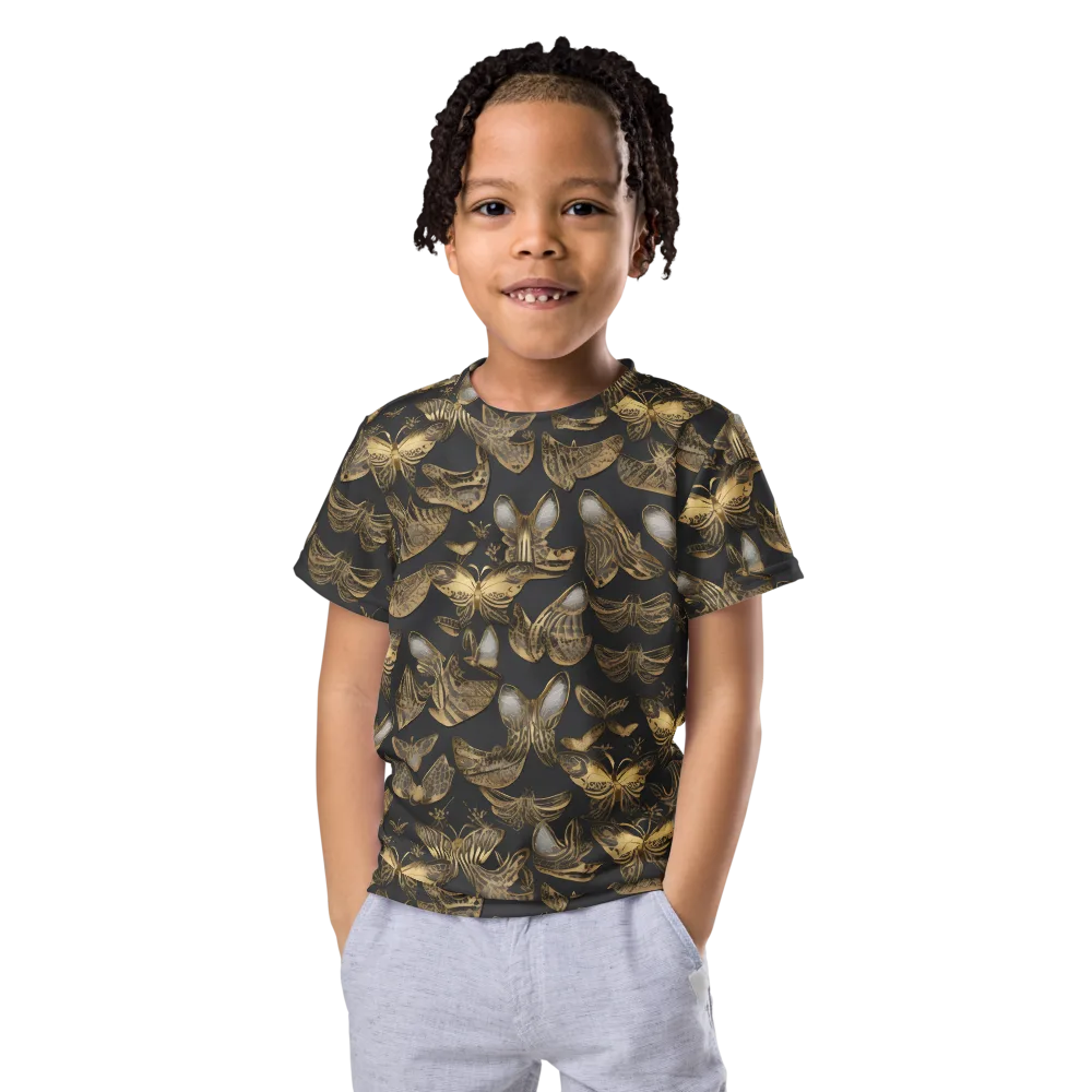 Gilded Moth on Kids Crew Neck T-Shirt — Front