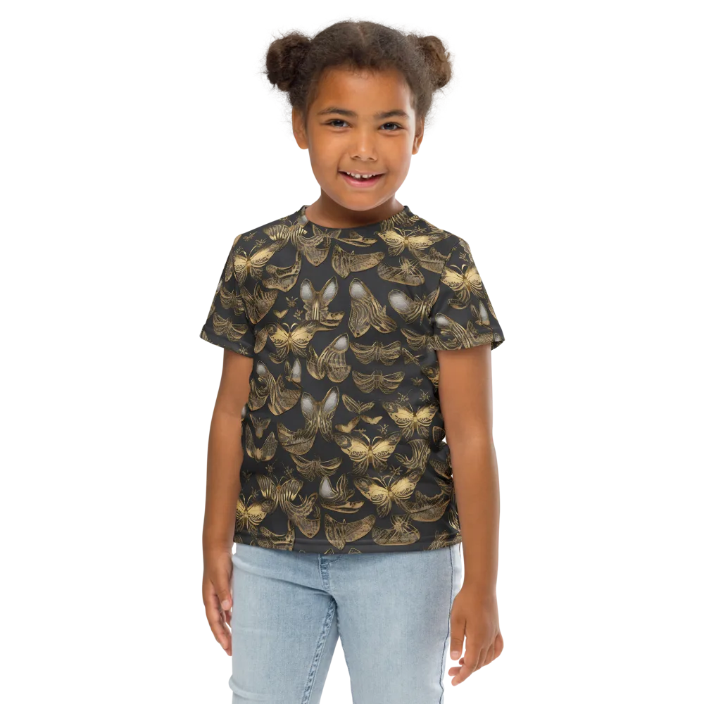 Gilded Moth on Kids Crew Neck T-Shirt — Front