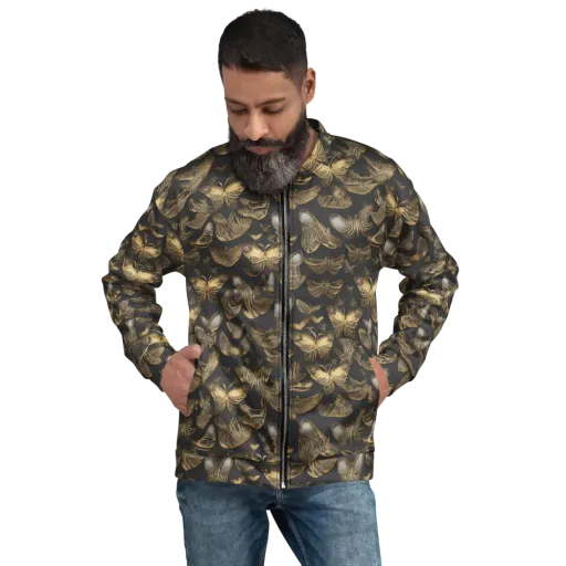 Gilded Moth on a Bomber Jacket