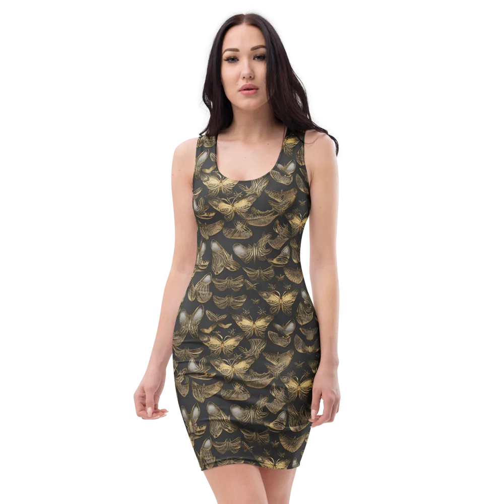Gilded Moth on Bodycon Dress — Front