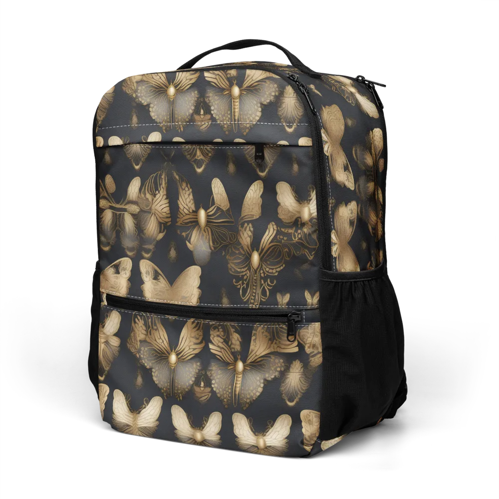 Gilded Moth Nocturne on Utility Backpack — Left Front