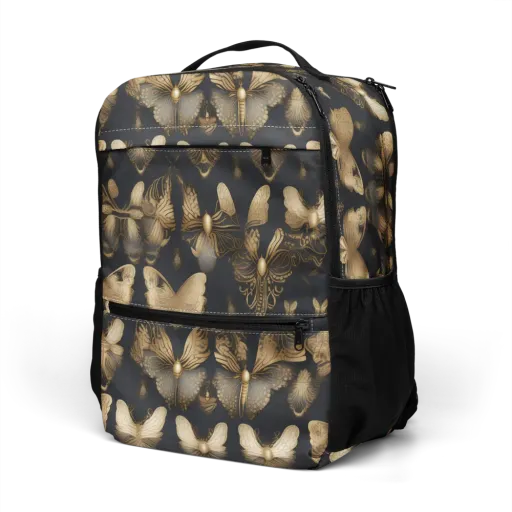 Gilded Moth Nocturne on a Utility Backpack