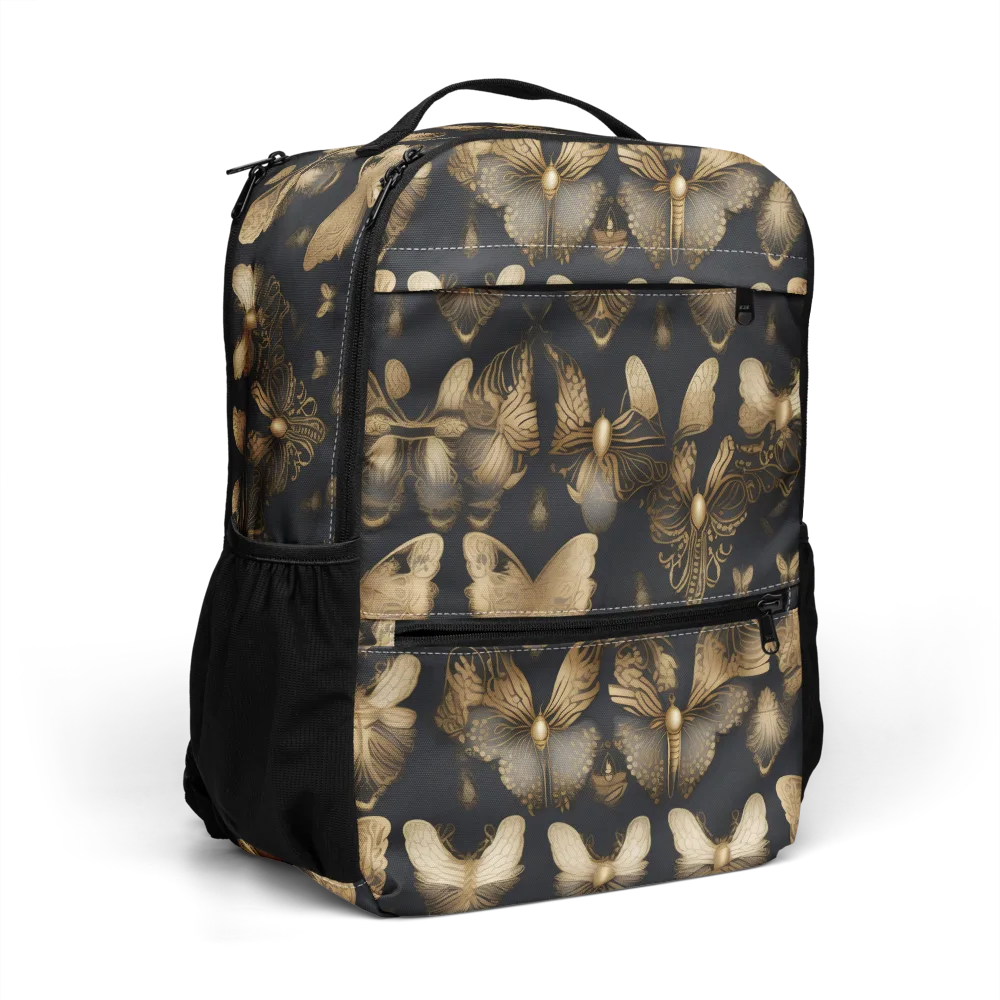 Gilded Moth Nocturne on Utility Backpack — Right Front
