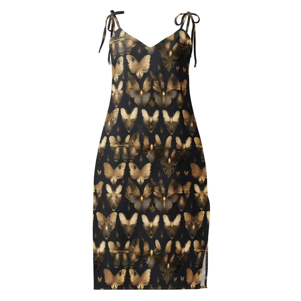 Gilded Moth Nocturne on Slip Dress — Front