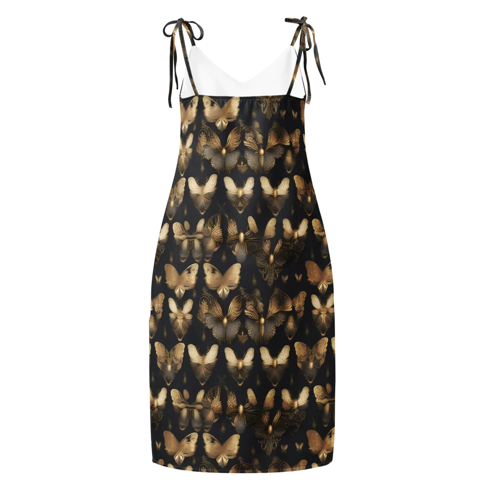 Gilded Moth Nocturne on Slip Dress — Back