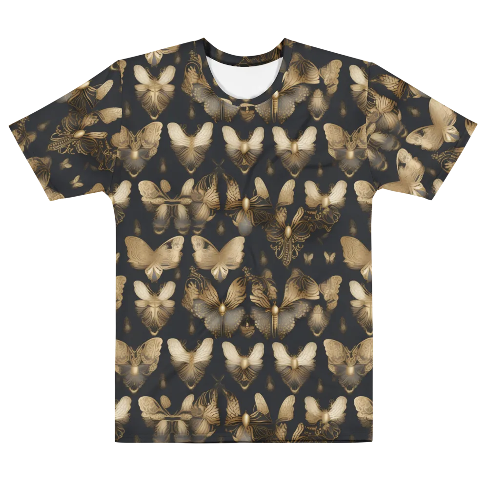 Gilded Moth Nocturne on Men's Cotton Crew Neck T-Shirt — Front