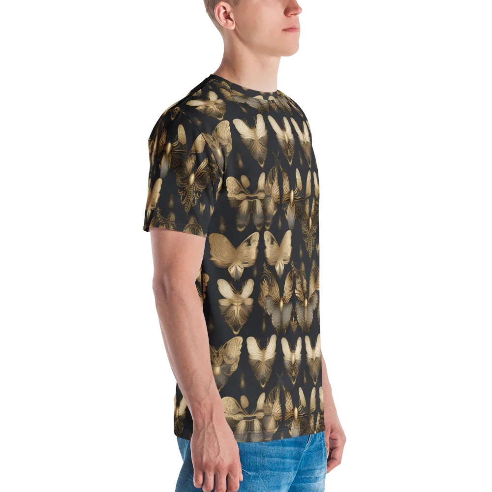 Gilded Moth Nocturne on Men's Crew Neck T-Shirt — Right