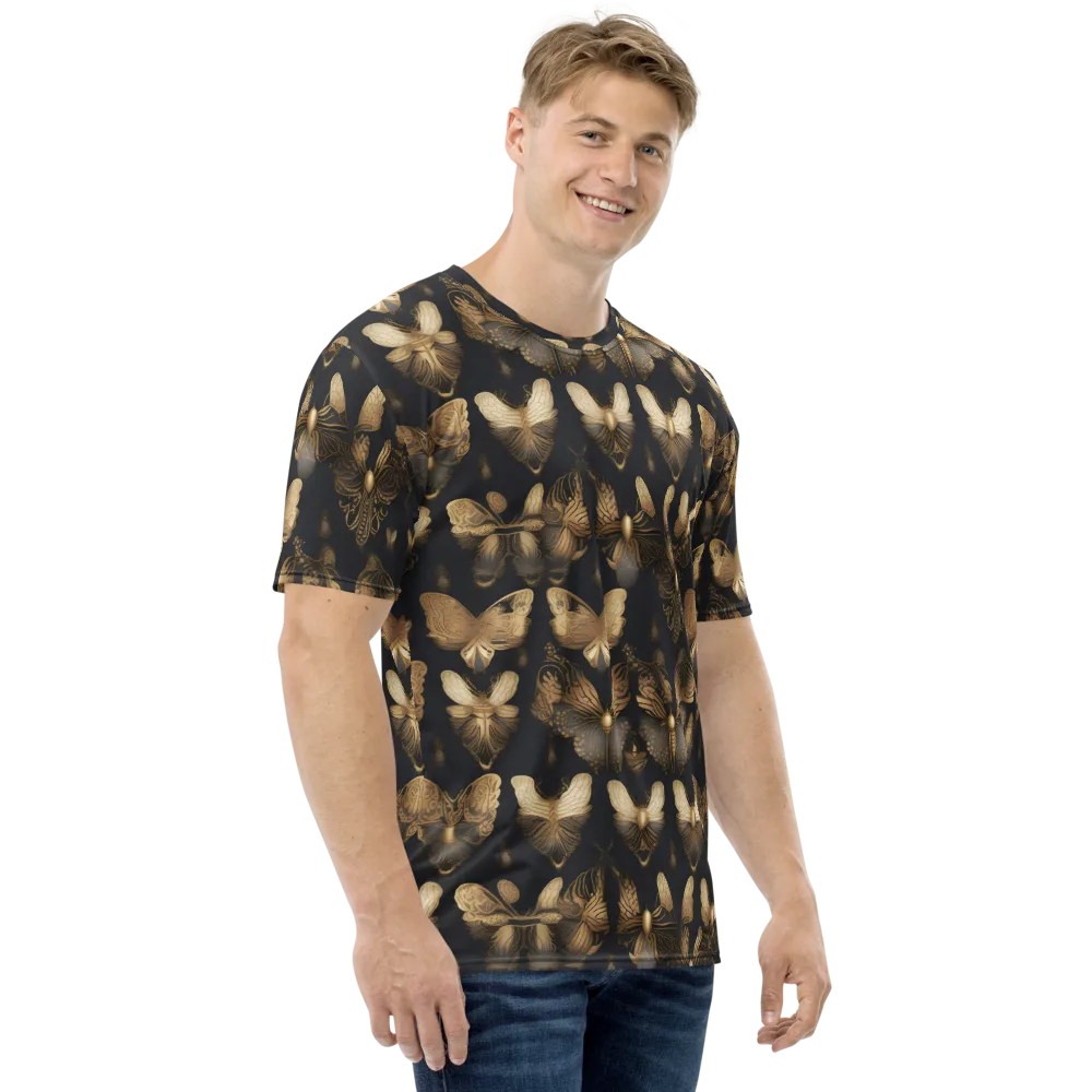 Gilded Moth Nocturne on Men's Crew Neck T-Shirt — Right