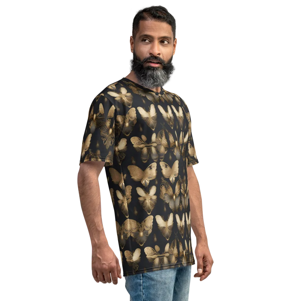 Gilded Moth Nocturne on Men's Crew Neck T-Shirt — Right