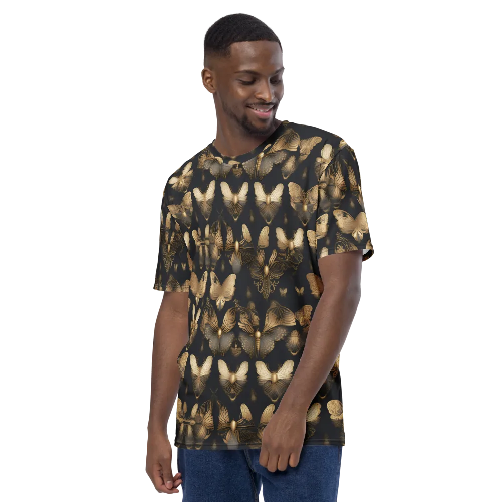 Gilded Moth Nocturne on Men's Crew Neck T-Shirt — Left