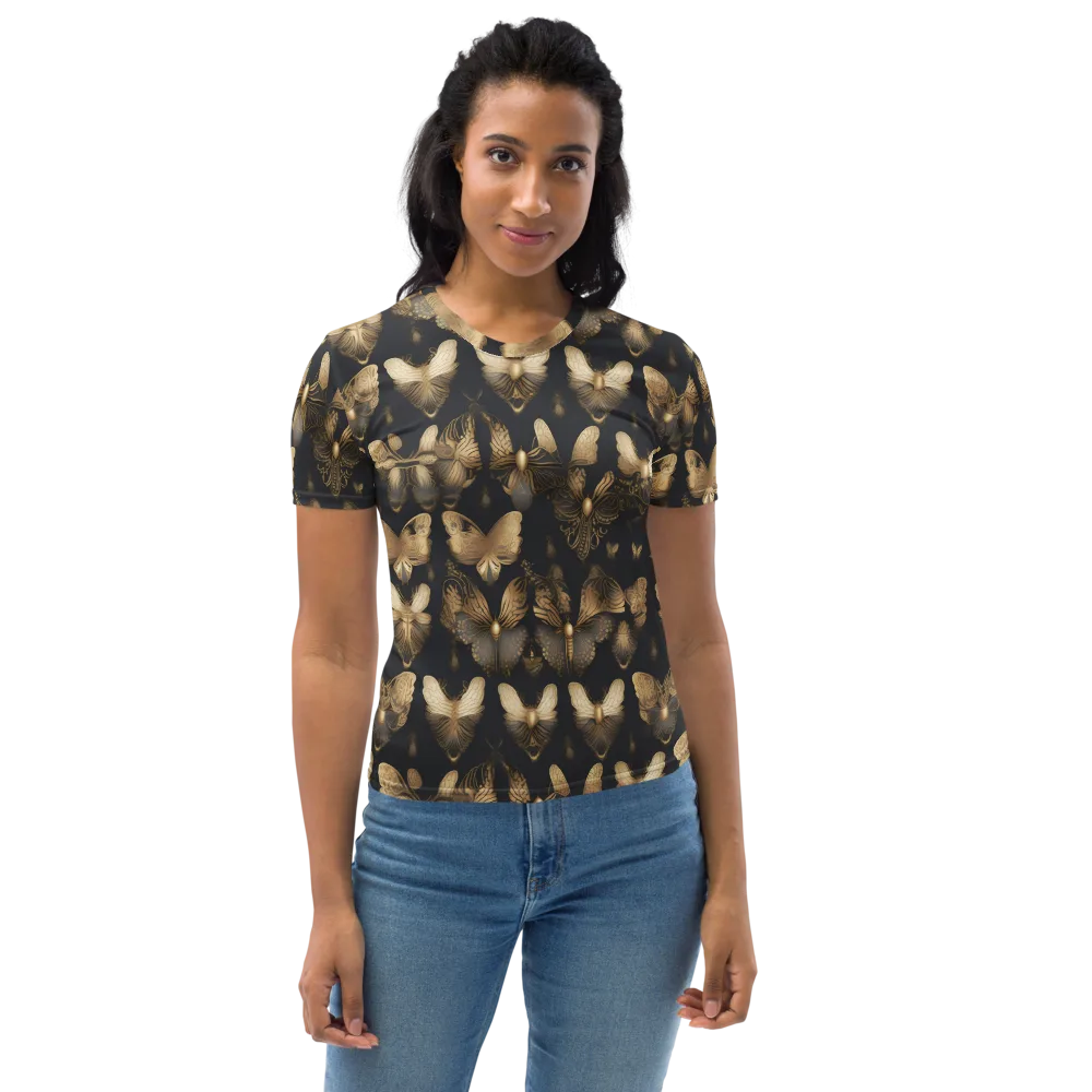 Gilded Moth Nocturne on Women's Crew Neck T-Shirt — Front