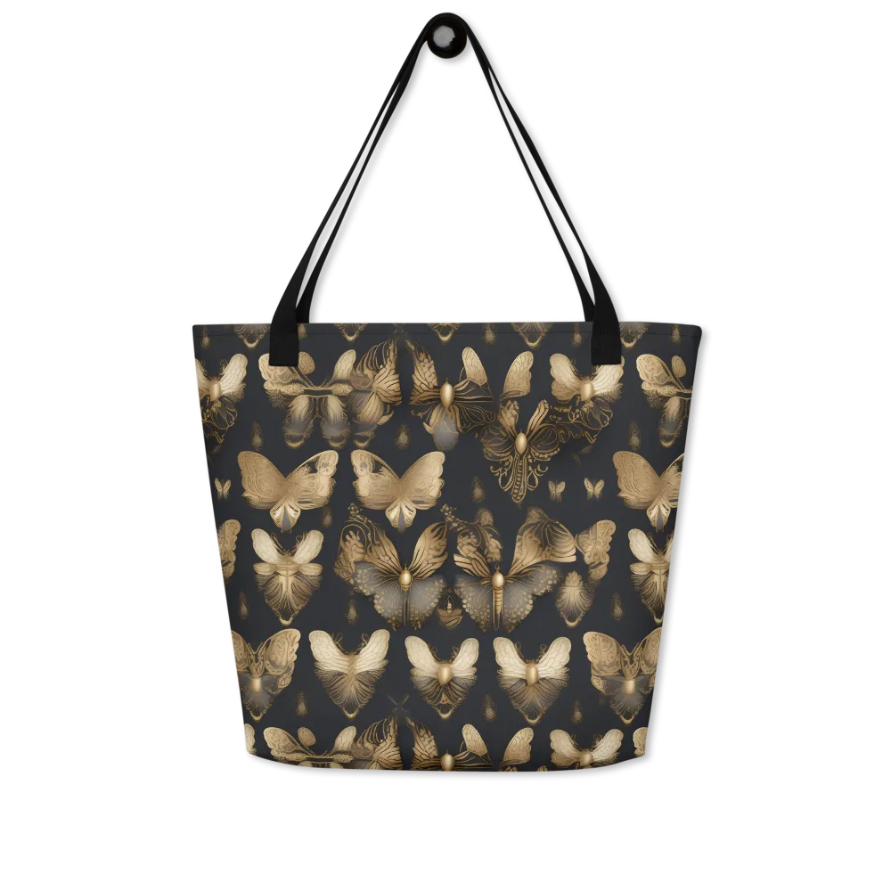 Gilded Moth Nocturne on Large Tote Bag W/ Pocket — Front