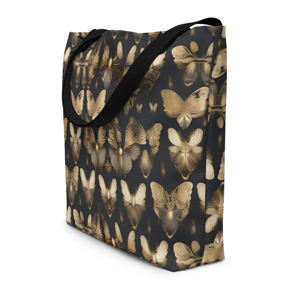 Gilded Moth Nocturne on Large Tote Bag W/ Pocket — Front