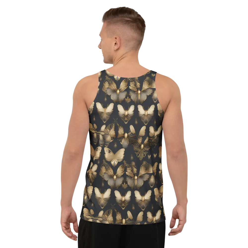 Gilded Moth Nocturne on Men's Tank Top — Back