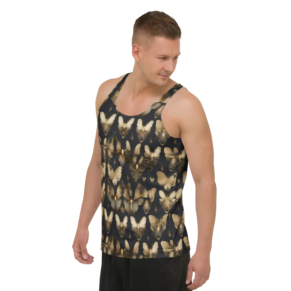 Gilded Moth Nocturne on Men's Tank Top — Left Front