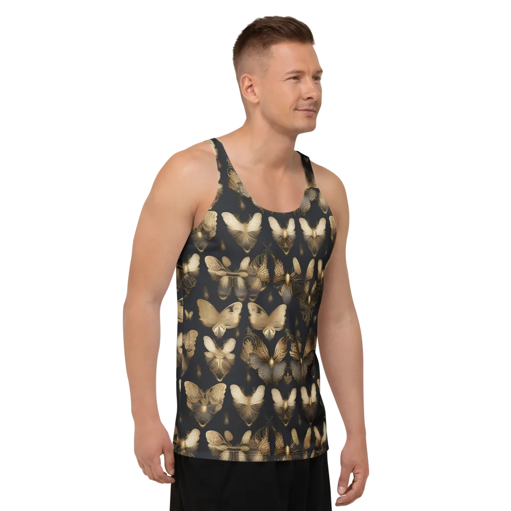 Gilded Moth Nocturne on Men's Tank Top — Right Front