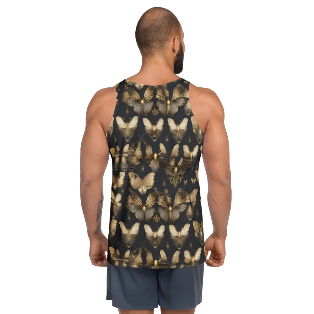 Gilded Moth Nocturne on Men's Tank Top — Back