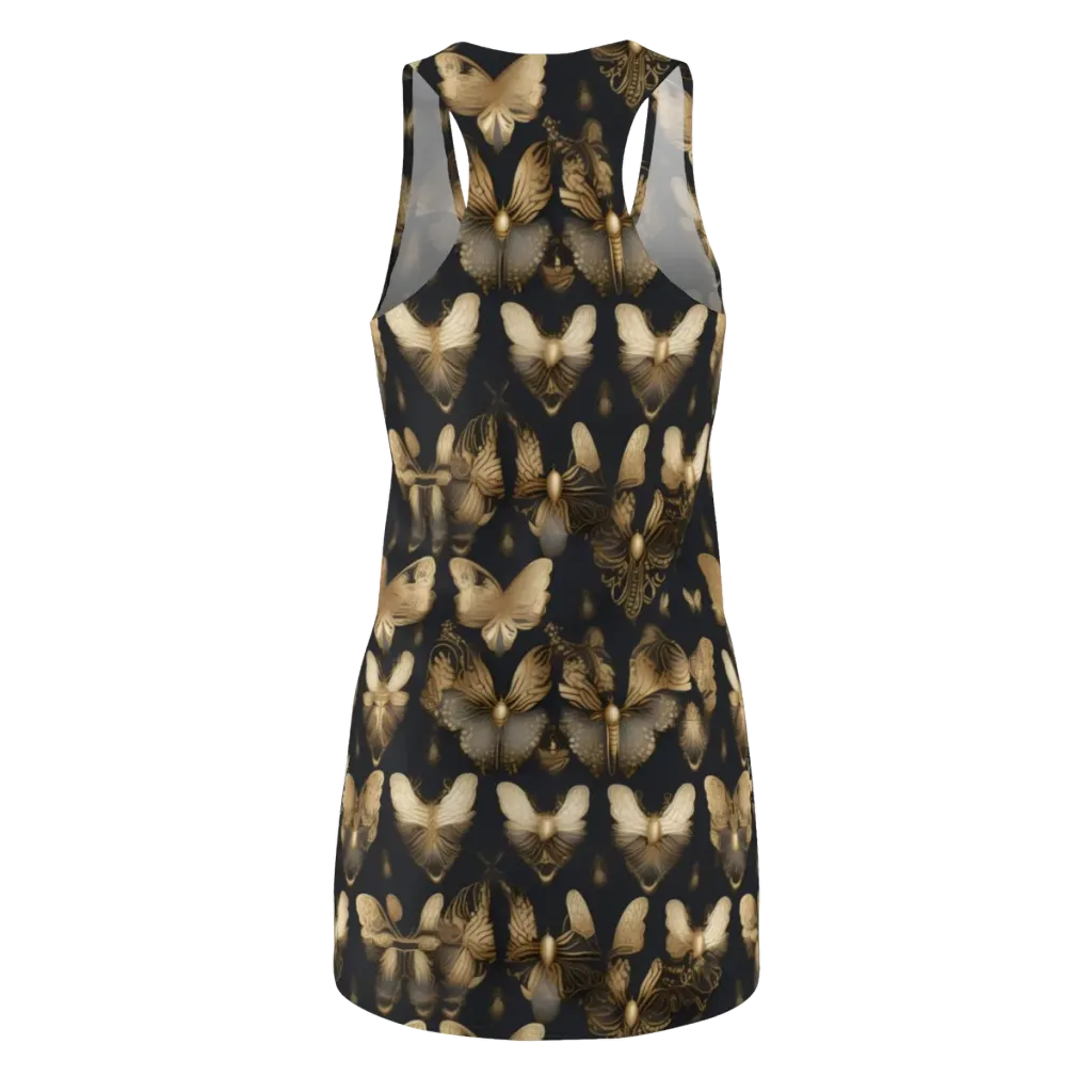 Gilded Moth Nocturne on Racerback Dress — Back