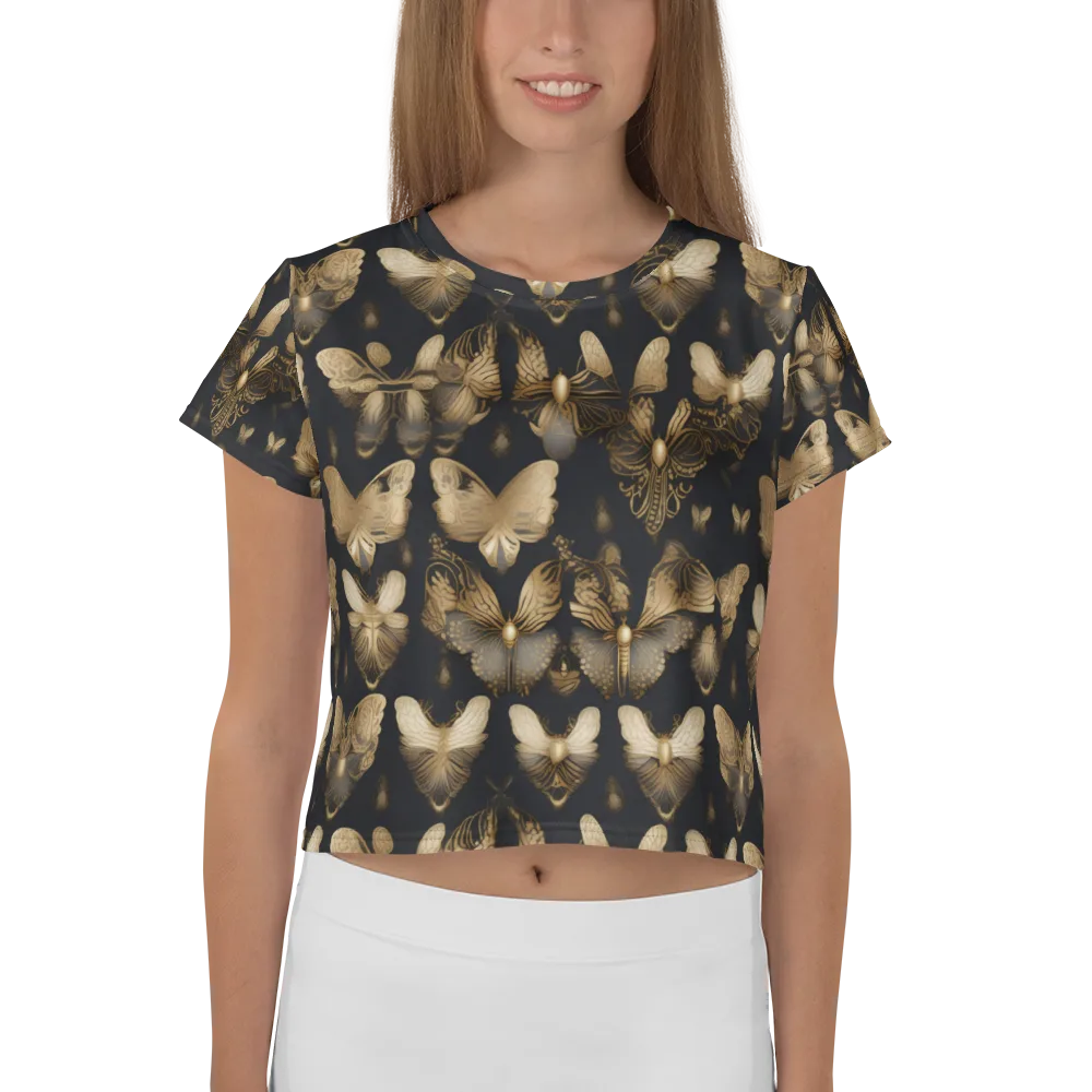 Gilded Moth Nocturne on Crop Tee — Front
