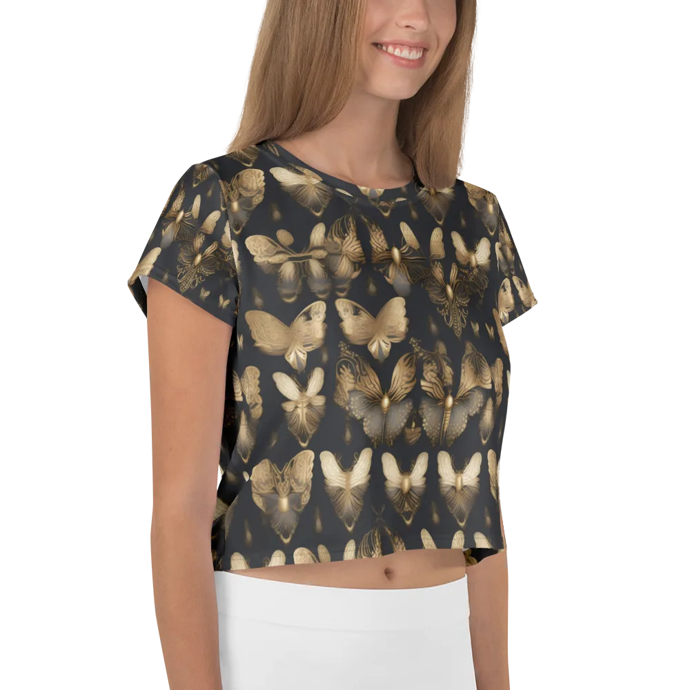 Gilded Moth Nocturne on Crop Tee — Right