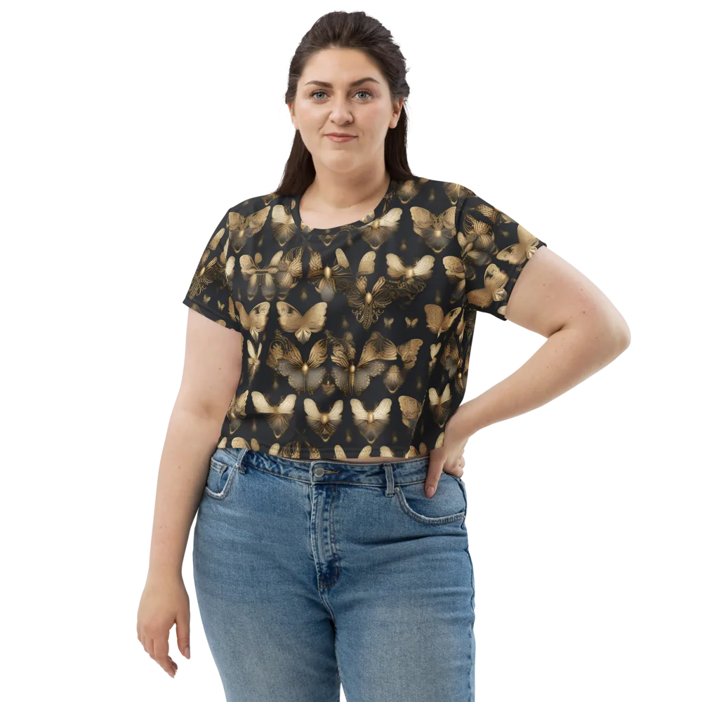 Gilded Moth Nocturne on Crop Tee — Front