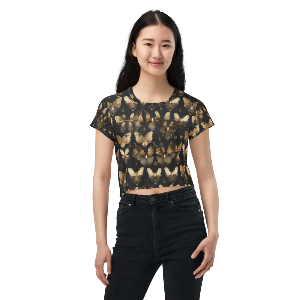 Gilded Moth Nocturne on Crop Tee — Front