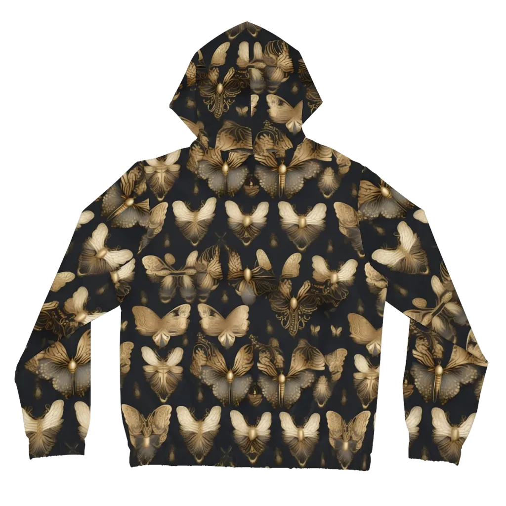 Gilded Moth Nocturne on Women's Full-Zip Hoodie — Back