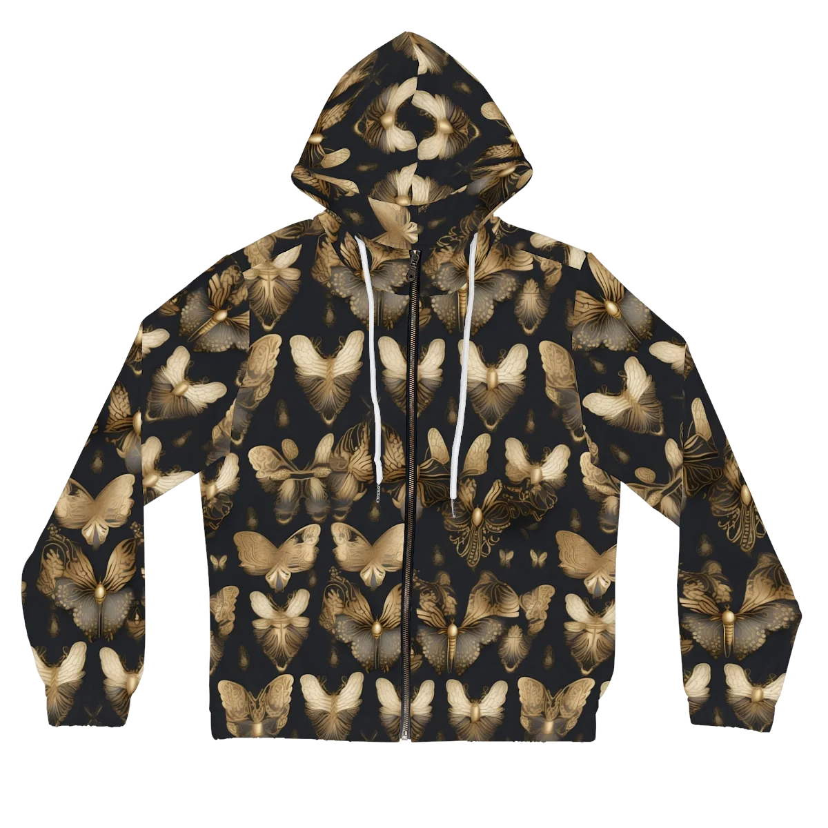 Gilded Moth Nocturne on Women's Full-Zip Hoodie — Front