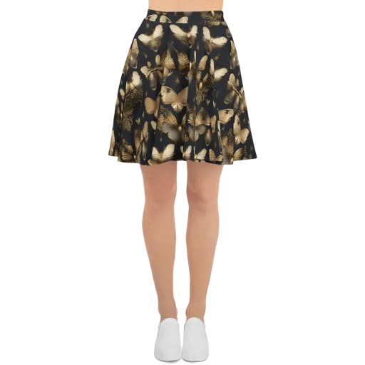 Gilded Moth Nocturne on a Skater Skirt
