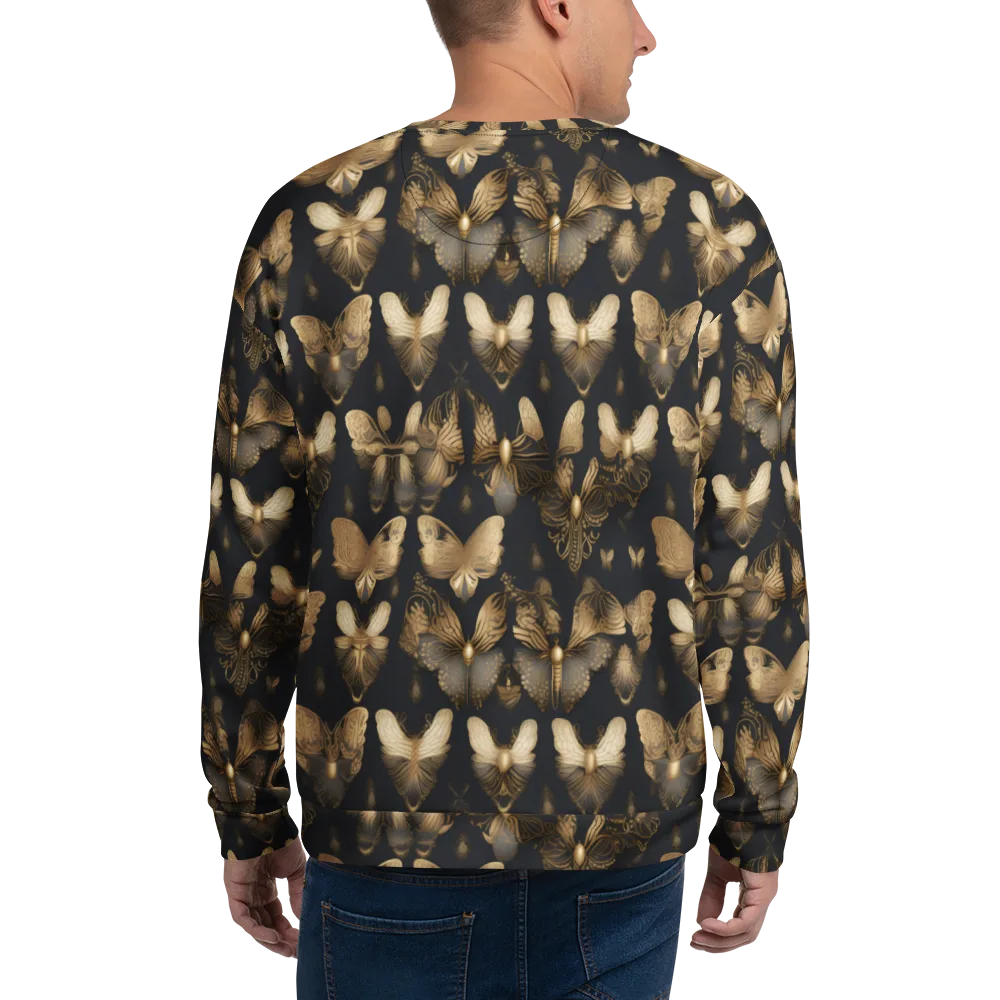 Gilded Moth Nocturne on Sweatshirt — Back