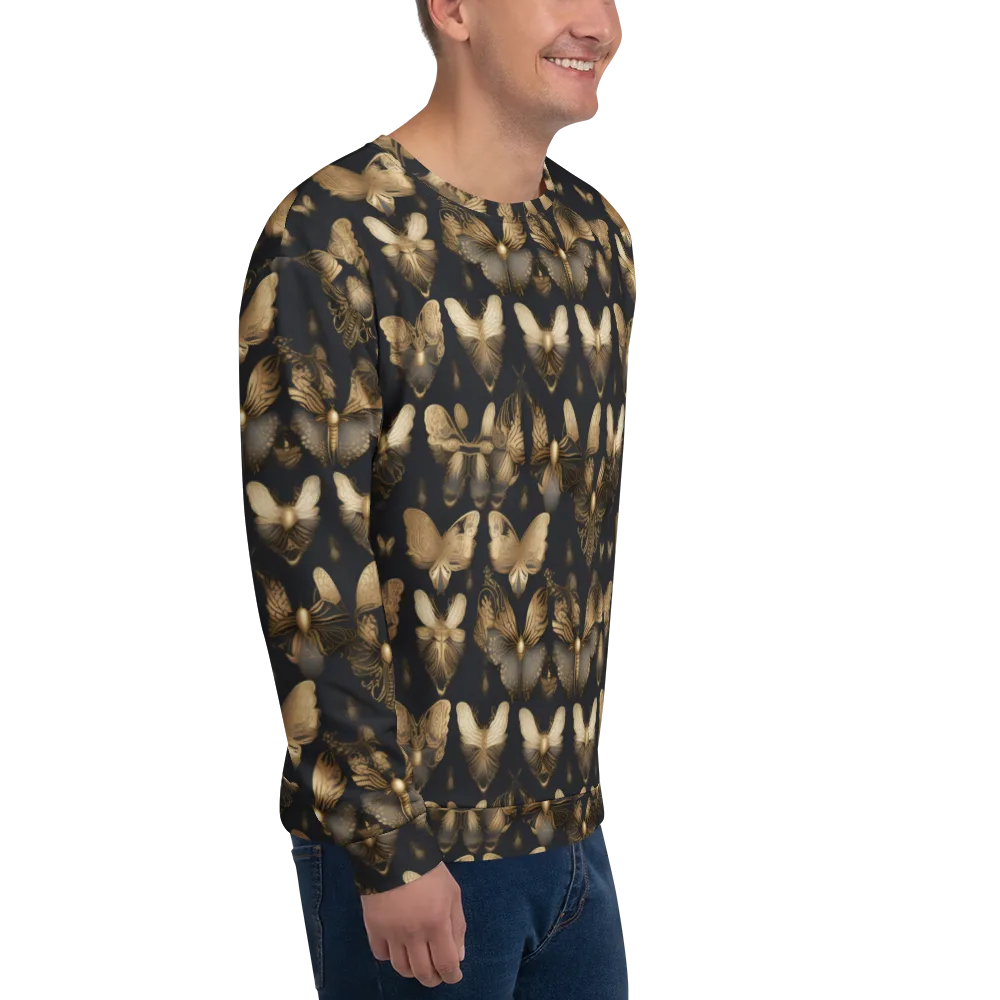 Gilded Moth Nocturne on Sweatshirt — Right Front